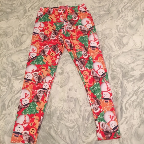 Ugly Christmas kitten cookie leggings - Picture 3 of 5